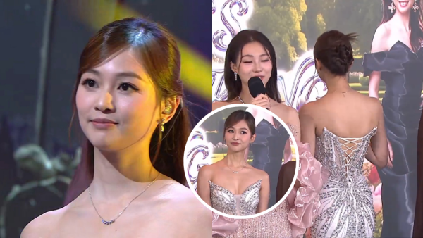 香港小姐2026｜郭柏妍罕有性感低胸靚絕紅地氈！疑胸前走光即時背向鏡頭拉返上