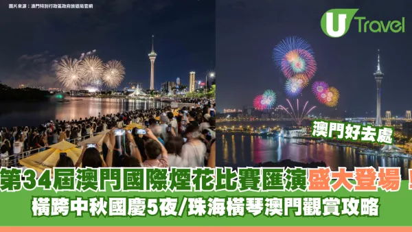 第34屆澳門國際煙花比賽匯演盛大登場！橫跨中秋國慶5夜/珠海橫琴澳門觀賞攻略