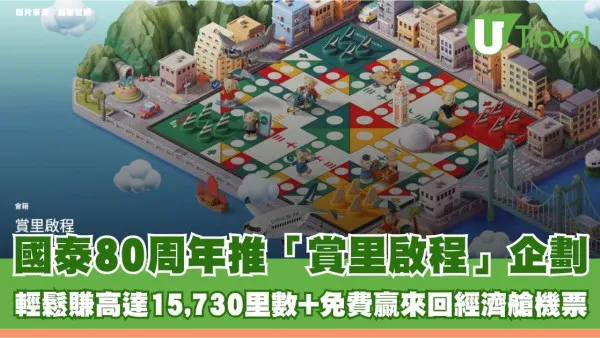 國泰80周年推「賞里啟程」企劃！輕鬆賺高達15,730里數+免費贏來回經濟艙機票
