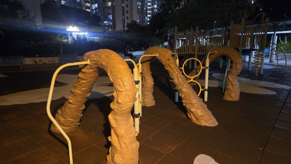 慈雲山公園奇觀！遊樂場驚現深啡拱形設施！街坊笑爆：請問設計概念係咩？