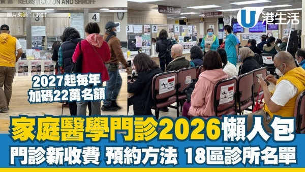 家庭醫學門診2026︱2027起每年加碼22萬名額 普通科門診新收費$150（附預約方法+收費）