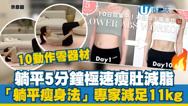 日本爆紅「躺平瘦肚法」成功減足11kg！每日5分鐘在家零器材：網紅55kg減到44kg