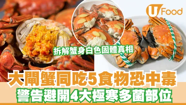 大閘蟹禁忌｜大閘蟹同吃5食物恐中毒 中醫警告避開4大極寒多菌部位 拆解蟹身白色固體真相