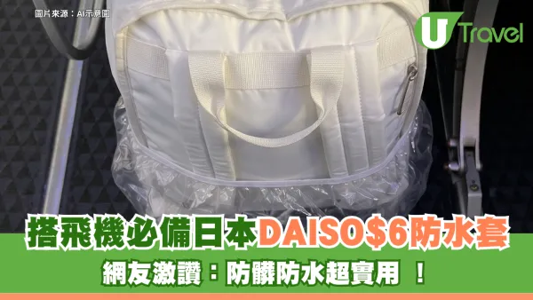 Threads爆紅搭飛機必備！日本DAISO$6防水套 網友激讚：防髒防水超實用 ！
