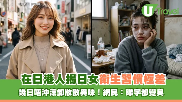 在日港人揭日女衛生習慣極差！幾日唔沖涼卸妝散發異味 網民崩潰：睇字都覺得臭！