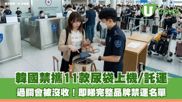遊韓注意｜韓國禁攜11款尿袋上機/託運！過關會被沒收！即睇完整品牌禁運名單