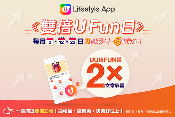 U Lifestyle App雙倍U Fun日！齊齊捕捉雙倍文章彩蛋！