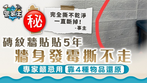 牆貼缺點｜磚紋牆貼貼5年 牆身發霉撕不走 專家籲忌用靠4種物品還原