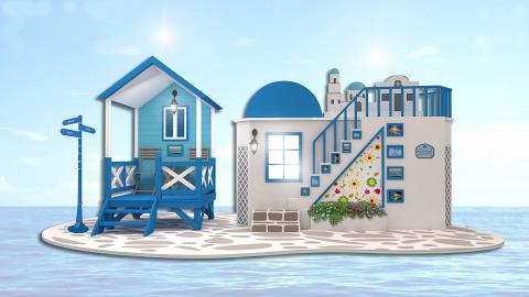 【暑假好去處】希臘愛琴海最美小島登陸葵芳！25呎長藍白小屋/小希臘階梯