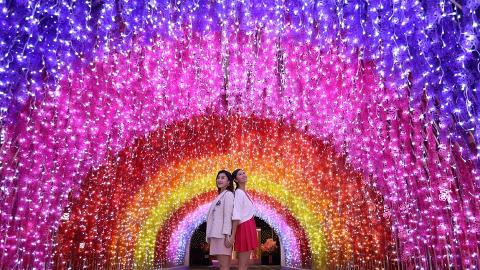【新年好去處2020】荃灣超浪漫光影燈飾！七色彩虹步道/粉紅櫻花園/年花市集