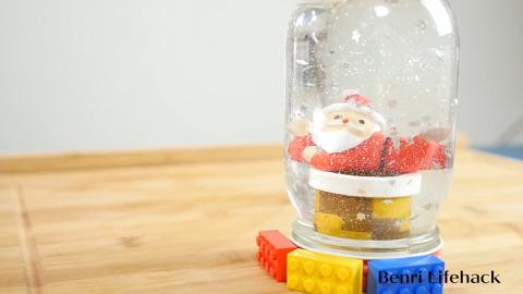 DIY飄雪玻璃水晶球 簡單材料自製聖誕擺設