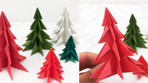 【聖誕禮物DIY】簡單DIY聖誕裝飾 聖誕樹摺紙教學！