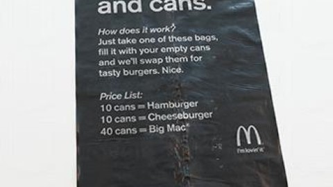 瑞典麥當勞推空罐換食物 10個罐換1個芝士漢堡