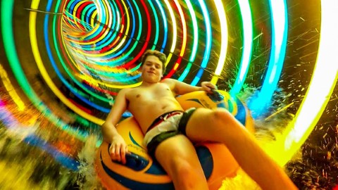 荷蘭 87 米長迷幻主題滑水梯 公眾泳池登場！