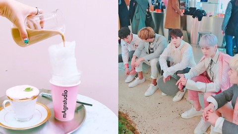 韓男天團 Highlight 加持！ 首爾粉紅咖啡店大推棉花糖咖啡