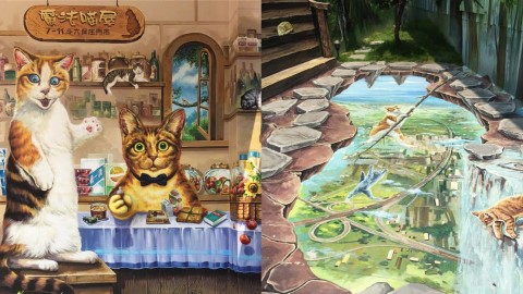 超得意！ 喵星人 主題彩繪 台灣 便利店