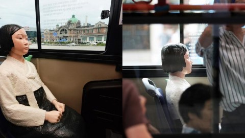 慰安婦 少女像 現身 韓國 巴士