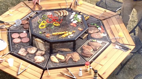 BBQ 全新體驗！ 八角型燒烤枱 圍爐唔使用叉