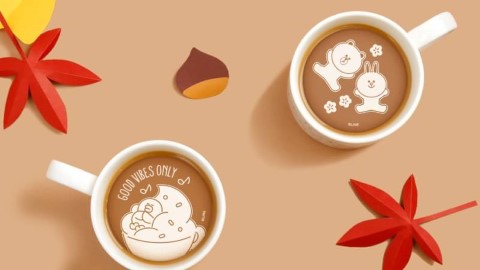 可愛到心都融埋！ 日本出 Brown&Cony 咖啡杯及嘜頭 Deco Latte 拉花紙