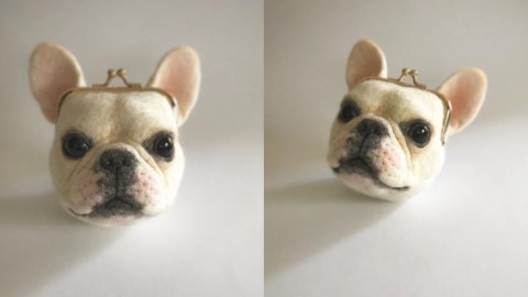 網上瘋傳！ 日本超逼真羊毛氈狗狗口金袋