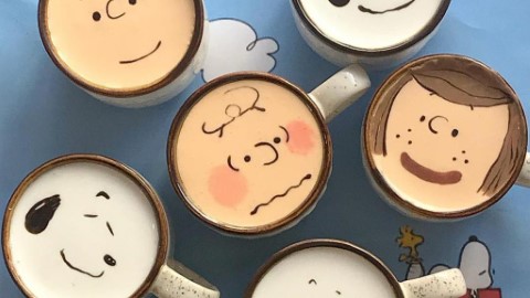 梨泰院人氣拉花藝術咖啡店 超萌Snoopy/柴犬/美女與野獸拉花！