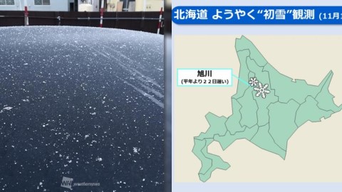 遲了一個月終於落雪！ 北海道今早多個地方錄得初雪