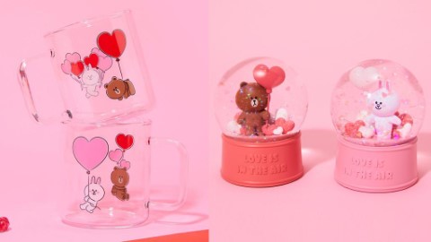 韓國LINE FRIENDS情人節系列 熊大與兔兔的粉紅泡泡！