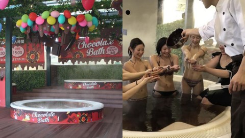 箱根溫泉主題公園推限定朱古力溫泉 邊泡邊吃朱古力、更可將朱古力塗上身！