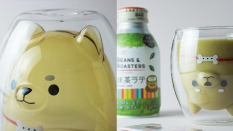 倒進飲品為柴犬「上色」！ 日本透明柴犬耐熱雙層杯