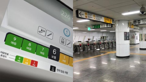 首爾地鐵特設車廂擠迫度指數 以後不怕迫地鐵！