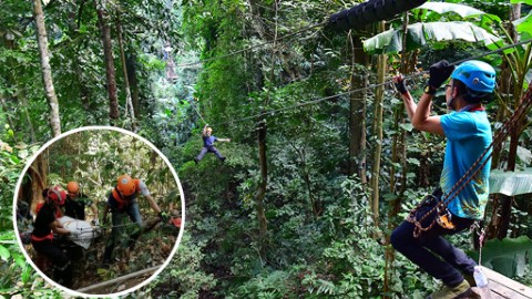遊客疑過重玩泰國高空飛索 斷鋼繩墮100米當場死亡