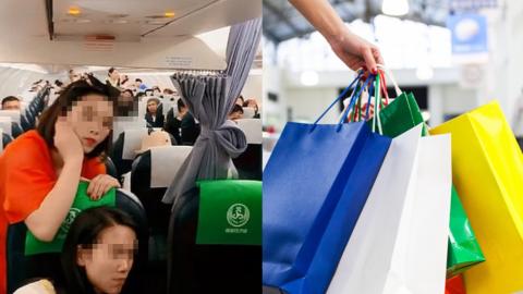 女兒逛機場免稅店遲登機