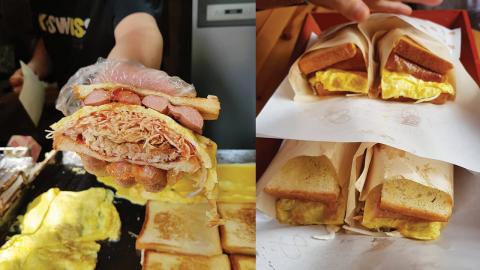 仁川大熱激厚特色早餐店 超抵食5層足料三文治！
