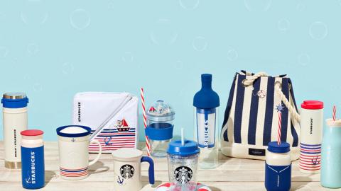 韓國Starbucks推夏日假期系列 清新水手風杯／環保袋！