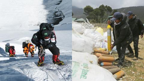 登山旅客遺大量垃圾、排泄物！ 珠峰變垃圾場累當地人執手尾