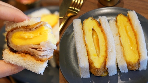 首爾弘大邪惡超厚三文治 吉列豬扒玉子/吉列玉子燒流心芝士口味