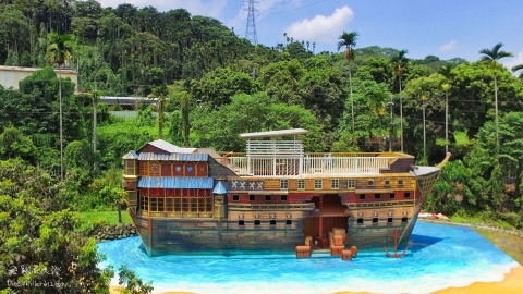 台灣全新海盜村主題彩繪園區 2層樓高海盜船/巨型充氣滑梯/3D彩繪牆