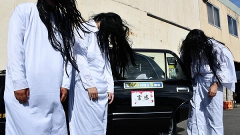 細膽慎上車！大阪期間限定猛鬼的士 司機披長髮化身白衫幽靈