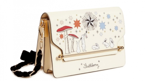 英國愛麗絲夢遊仙境系列手袋 可愛白兔散銀包、藍白色方型袋