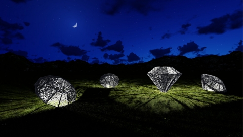 台灣夜間光影裝置藝術展 全台唯一夜光兒童遊樂園/2000棵發光金針花