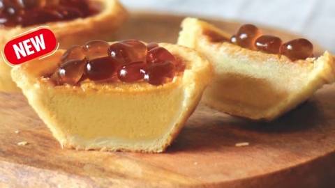 新加坡KFC推黑糖珍珠奶茶撻 粒粒珍珠+奶茶吉士！