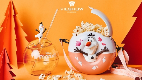 台灣戲院推冰雪奇緣電影商品 雪寶爆谷桶/泡泡魔杖造型汽水杯