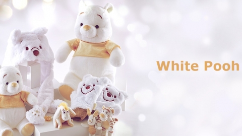 日本迪士尼新推雪白香檳金小熊維尼 超萌郁耳頭套/公仔手機殼/茶具套裝