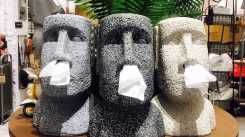 復活島摩艾石像鼻窿紙巾套 寒冷冬天流鼻水必備恩物