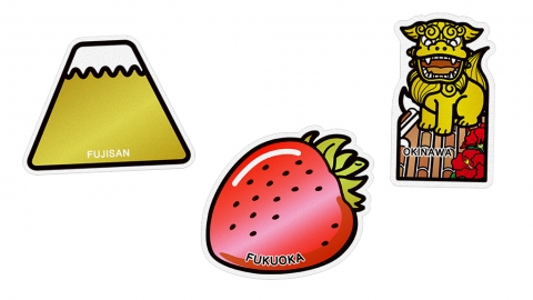 日本「當地明信片」系列10周年限定款 金色富士山／福岡甜王士多啤梨
