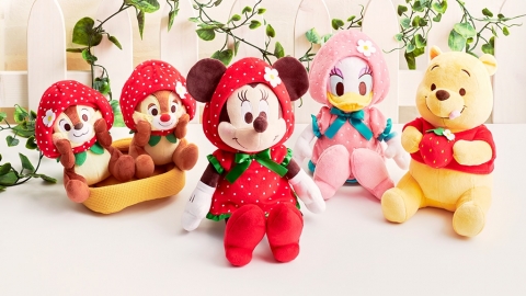 日本Disney Store推士多啤梨系列精品 米妮、Chip'n'Dale變身士多啤梨超得意！