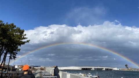 311東日本大地震9周年 民眾悼念期間東北各地現彩虹