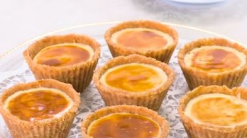 4種材料簡單完成！免焗日式流心芝士撻