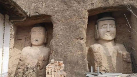 甘肅佛像修繕後表情搞笑 文化站回應：笑佛原貌沒大改變