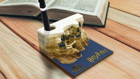 日本人氣OMOSHIROI BLOCK紙雕便條紙新作 每撕一張漸現霍格華茲城堡！精緻度爆燈